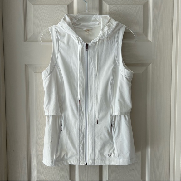 CALIA by Carrie Underwood White Hooded Vest - Picture 1 of 14